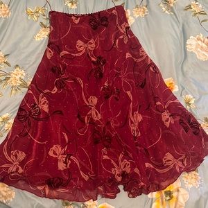 Monkey Wear Red Skirt with Bow Pattern Size 10